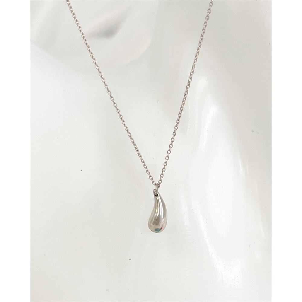 TIFFANY & CO Elsa Peretti Teardrop Pendant Necklace 925 Sterling Silver